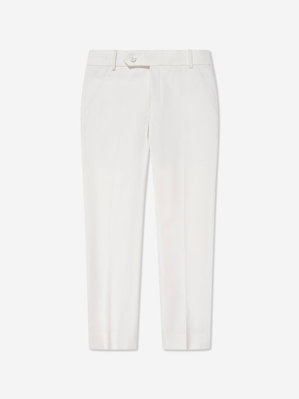 Maison Ava Boys Wool Blend Noel Trousers in Ivory