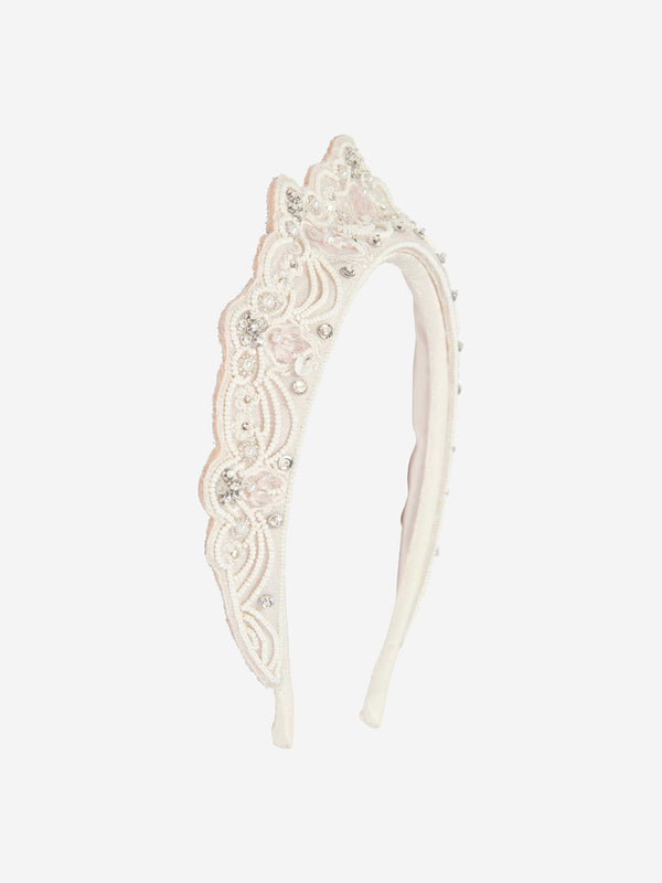 Maison Ava Girls Princess Headband in Ivory