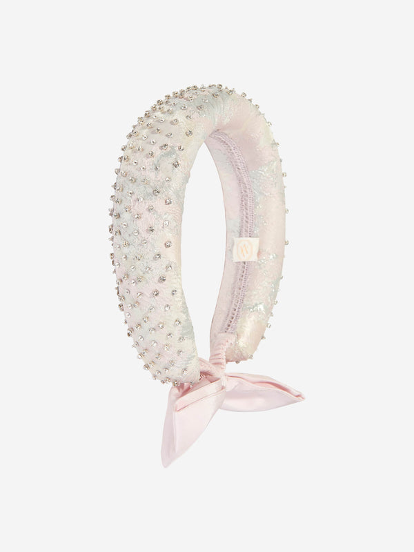 Maison Ava Girls Brocade Headband in Pink