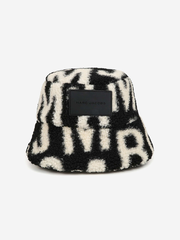 MARC JACOBS Kids Faux Shearling Bucket Hat in Black