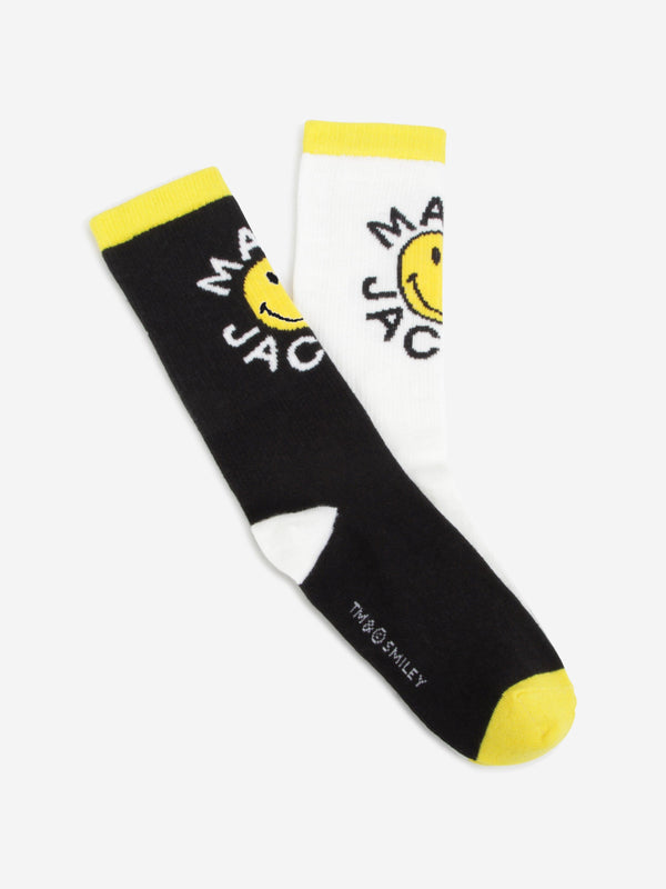 MARC JACOBS Kids Smiley Logo Socks in Black