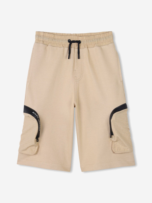 Boys Pocket Bermuda Shorts in Beige