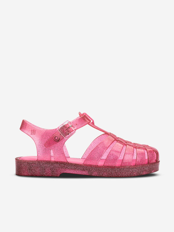 Mini Melissa Girls Possession Shiny Sandals in Pink