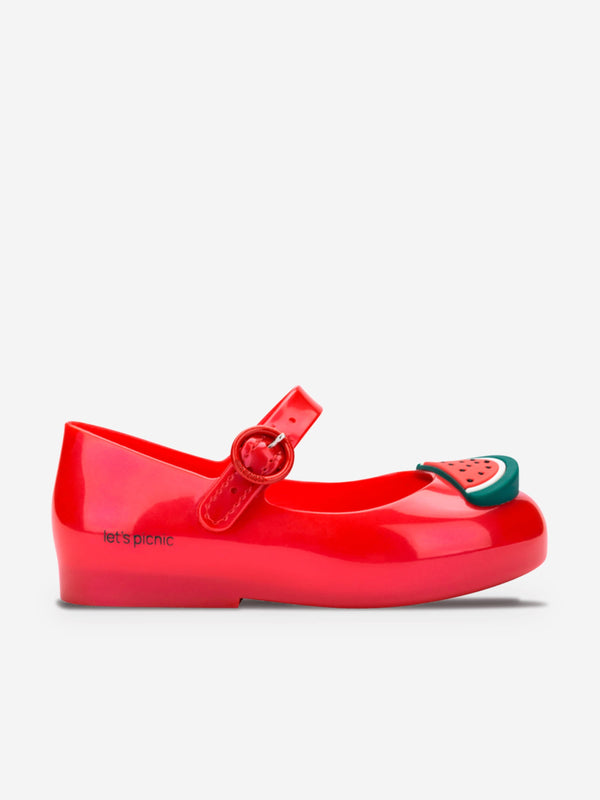 Girls Sweet Love Picnic Ballerinas in Red