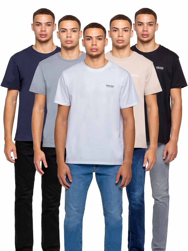 Edison Regular Fit 5 Pack T-Shirts