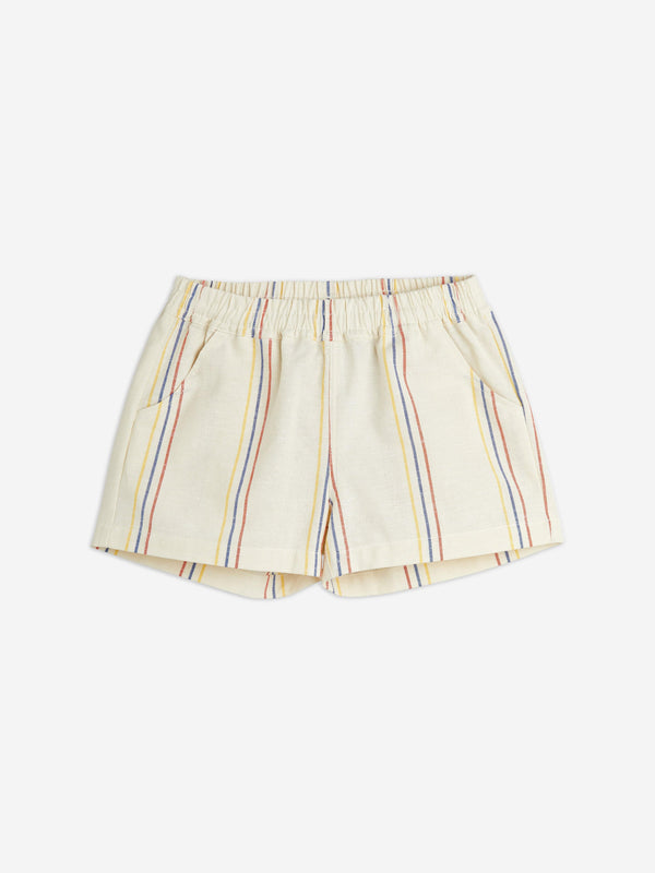 Mini Rodini Boys Striped Woven Shorts in Ivory