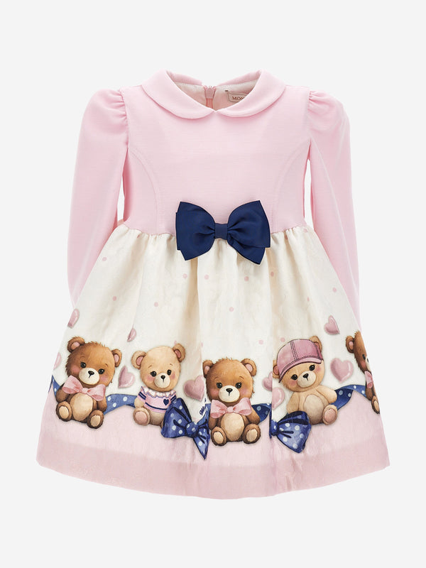 Monnalisa Baby Girls Teddy Bear Dress in Pink