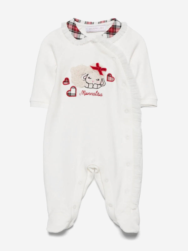 Monnalisa Baby Girls Teddy Babygrow in White