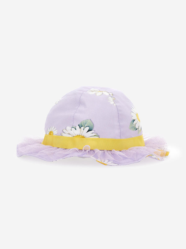 Monnalisa Baby Girls Daisy Bucket Hat in Purple