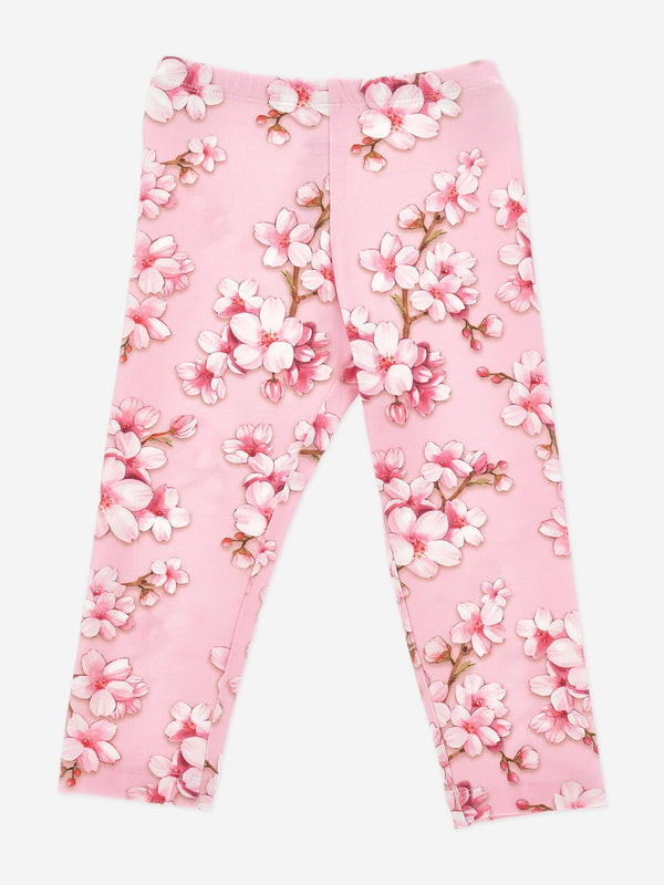 Girls Peach Blossom Leggings in Pink