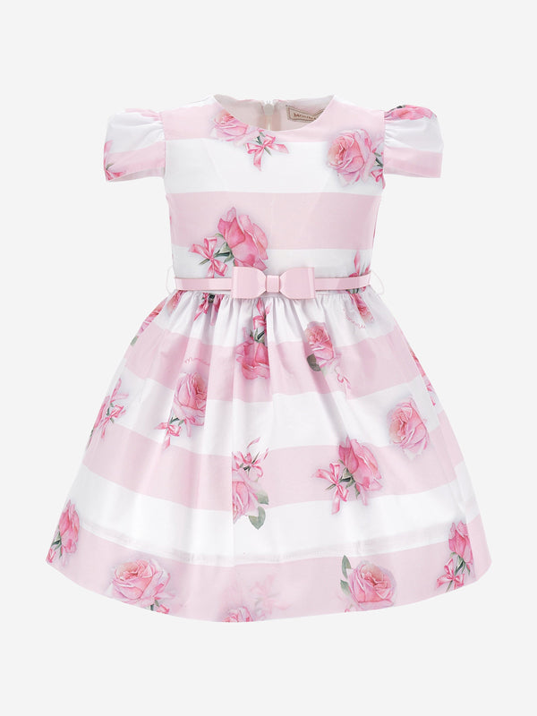 Baby Girls Striped Rose Dress in Pink