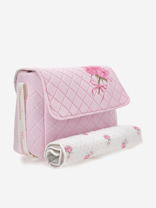 Baby Girls Quilted Rose Changing Bag in Pink (35cm)