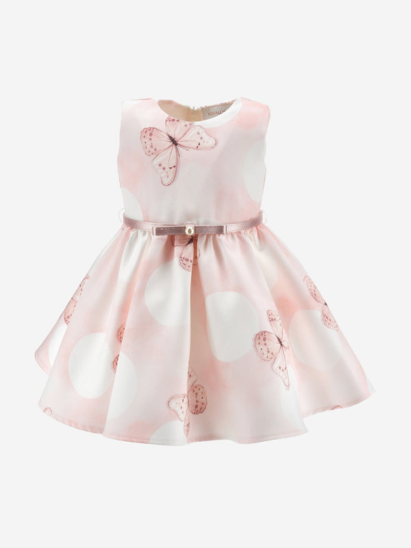 Baby Girls Spotted Butterfly Dress in Pink