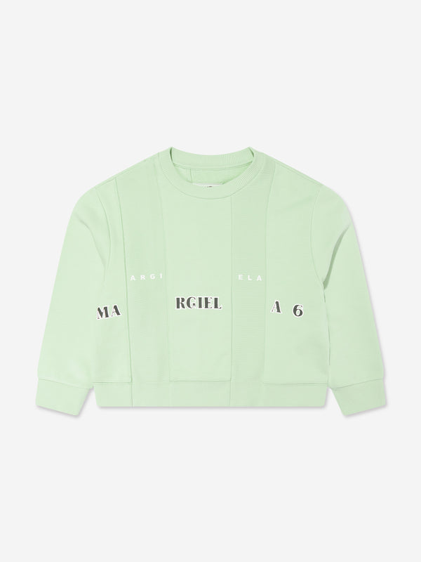 MM6 Maison Margiela Kids Logo Sweatshirt in Green