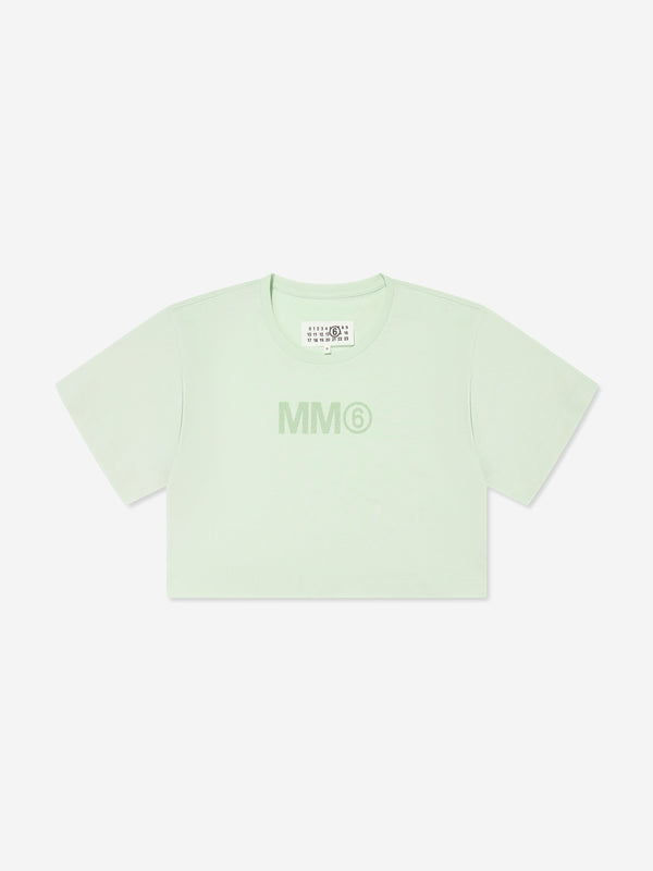 MM6 Maison Margiela Kids Logo T-Shirt in Green