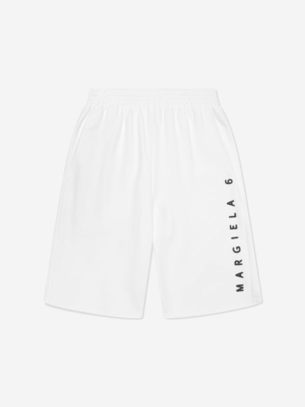 MM6 Maison Margiela Kids Logo Shorts in White