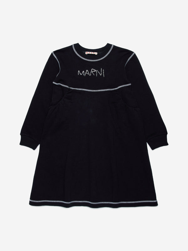 MARNI Girls Sweater Dress in Black