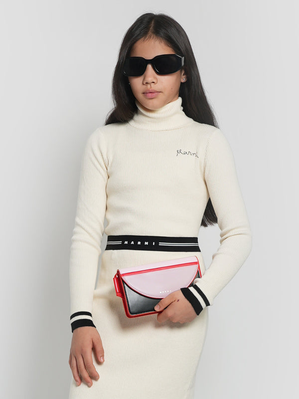 MARNI Girls Knitted Roll Neck Jumper in Ivory