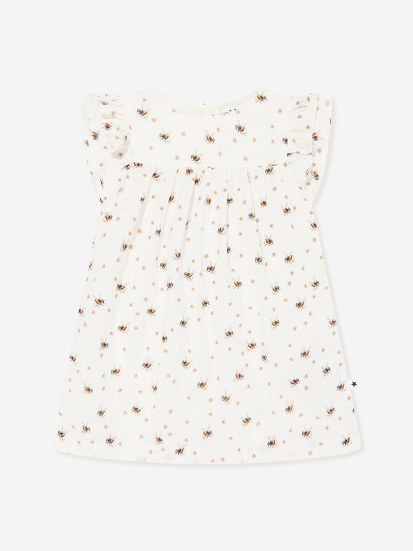 Molo Baby Girls Bee Print Dress in White