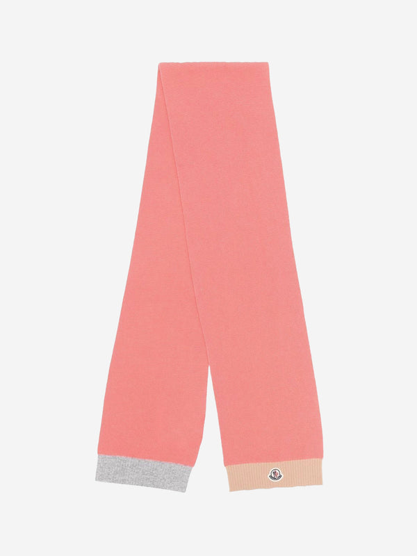 Moncler Enfant Girls Wool Knitted Logo Scarf