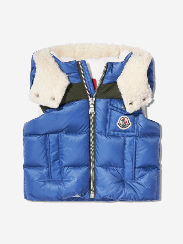 Moncler Enfant Baby Boys Down Padded Oust Gilet in Blue