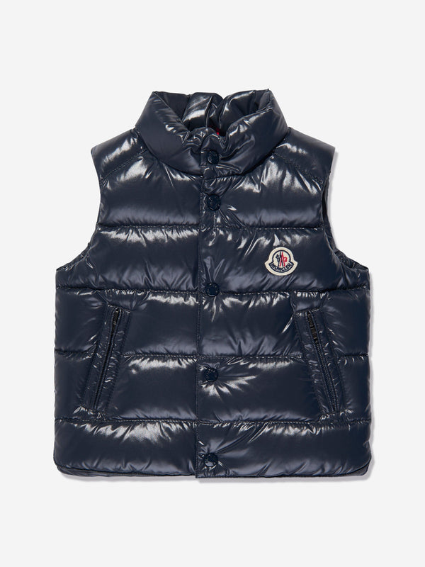 Moncler Enfant Baby Down Padded Bernard Gilet in Navy