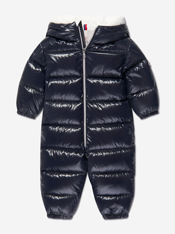 Moncler Enfant Baby Down Padded Samian Snowsuit in Navy