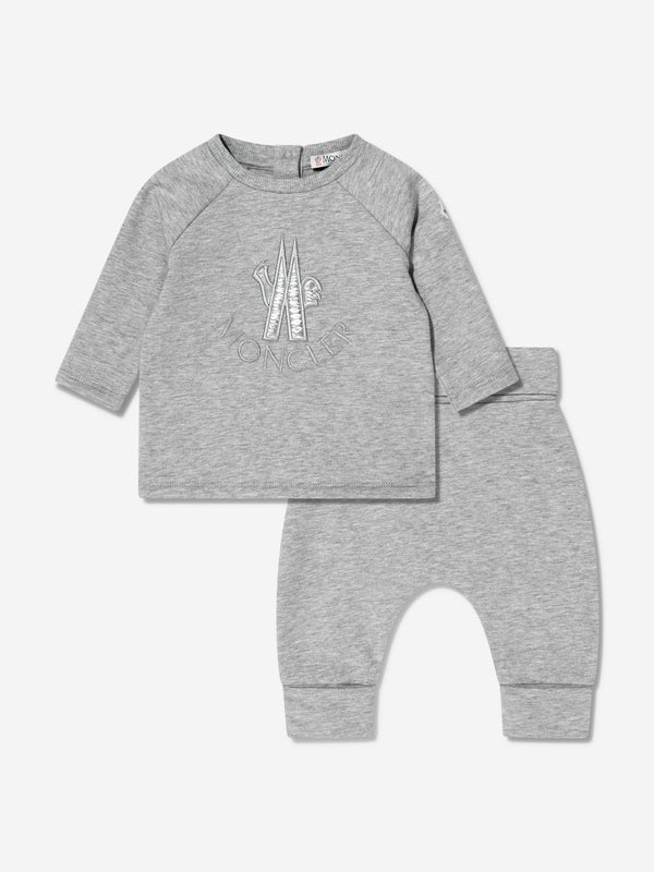 Moncler Enfant Baby T-Shirt And Pants Set in Grey