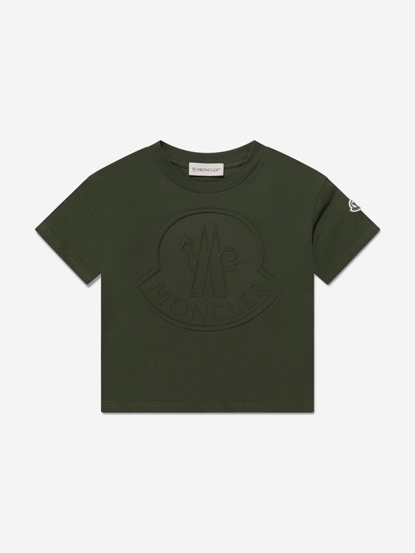 Moncler Enfant Boys Logo T-Shirt in Green