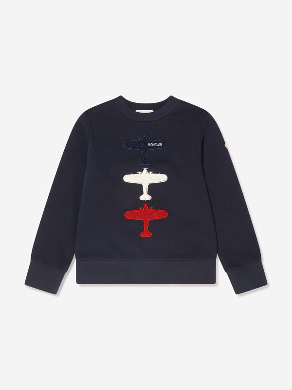 Moncler Enfant Boys Planes Print Sweatshirt in Navy