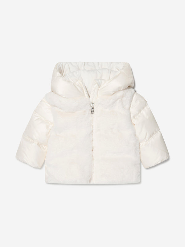 Moncler Enfant Baby Girls Down Padded Natas Jacket in White