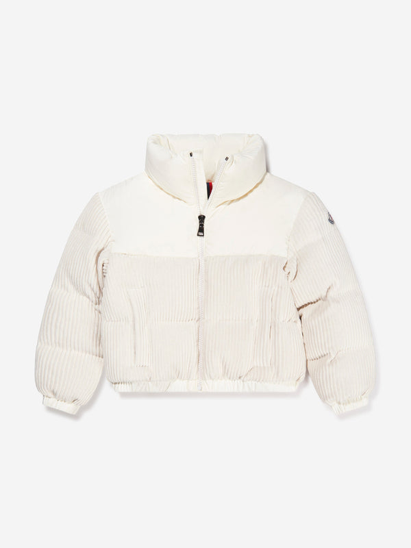 Moncler Enfant Girls Down Padded Waitaki Jacket in Ivory