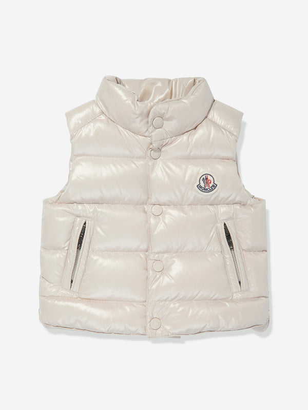 Moncler Enfant Baby Down Padded Bernard Gilet in Ivory