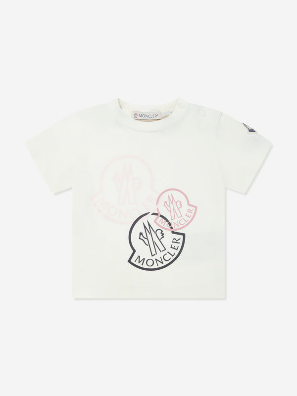 Moncler Enfant Baby Girls LogoT-Shirt in Ivory