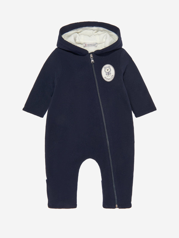 Moncler Enfant Baby Logo Pramsuit in Navy