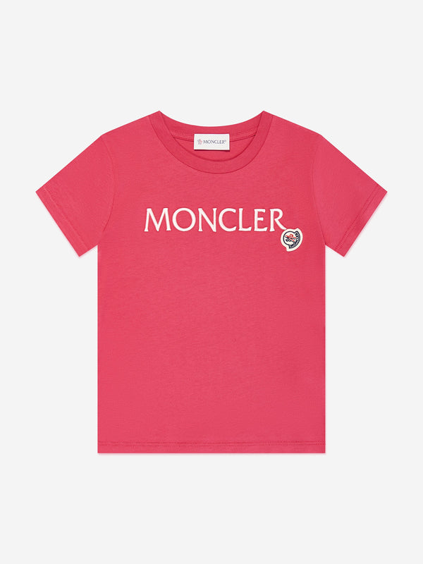 Moncler Enfant Girls Logo T-Shirt in Red