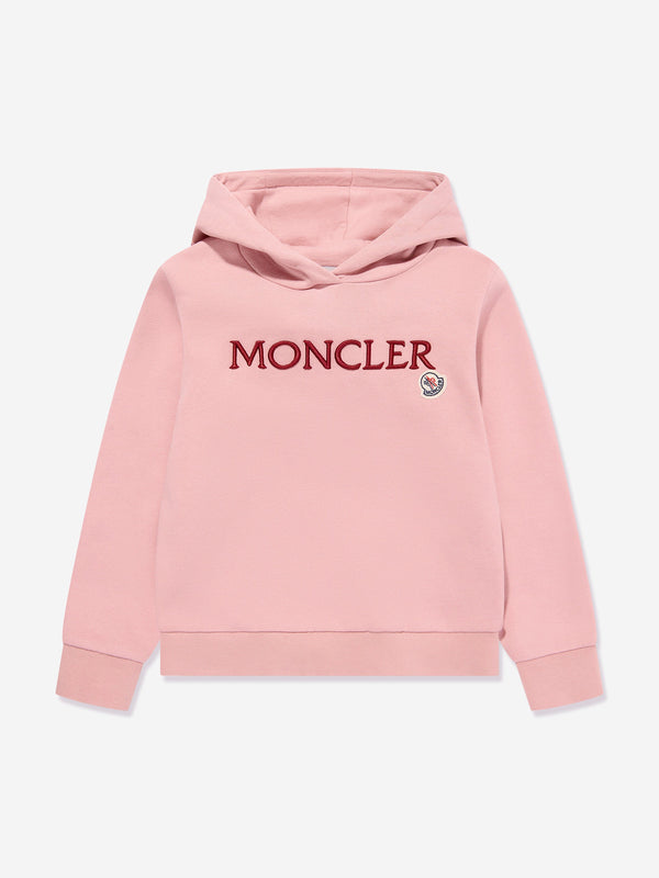 Moncler Enfant Girls Logo Hoodie in Pink