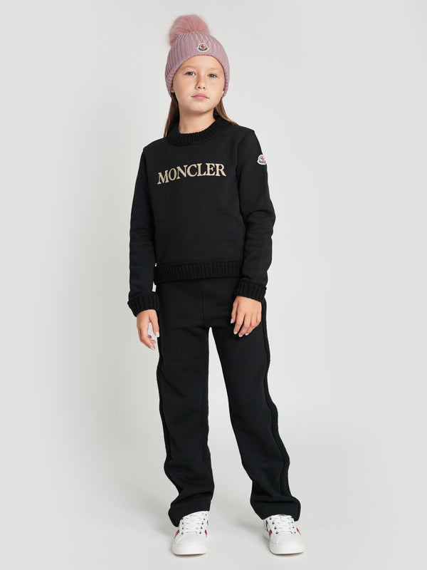 Moncler Enfant Girls Logo Tracksuit in Black