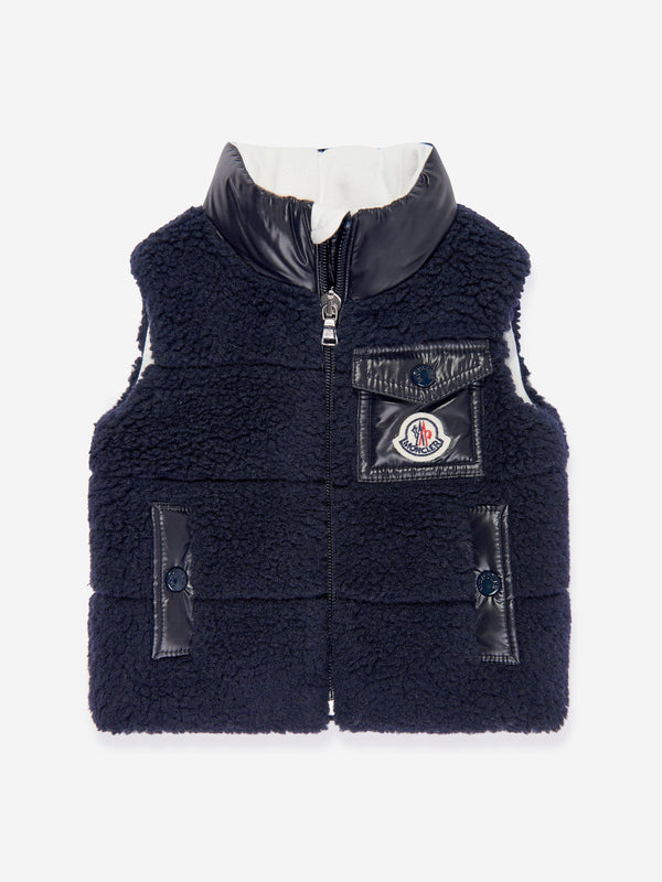 Moncler Enfant Baby Boys Down Padded Odal Gilet in Navy