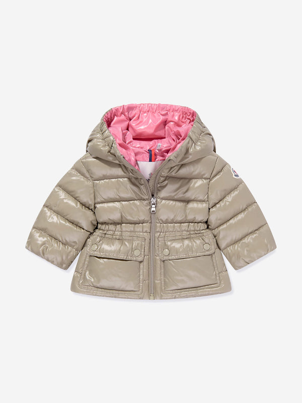 Moncler Enfant Baby Girls Down Padded Adriel Jacket in Beige