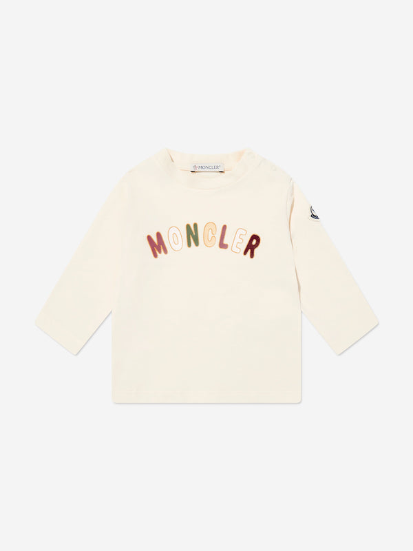 Moncler Enfant Baby Girls Long Sleeve T-Shirt in Cream