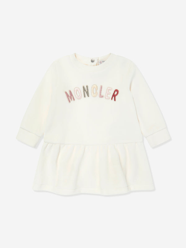 Moncler Enfant Baby Girls Logo Sweater Dress in Ivory