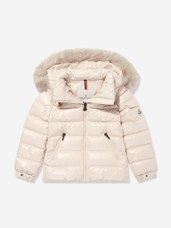 Moncler Enfant Girls Down Padded Badyf Jacket in Beige