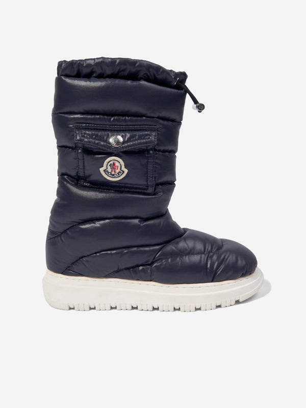 Moncler Enfant Kids Down Padded Petit Gaia Pocket Snow Boots in Navy