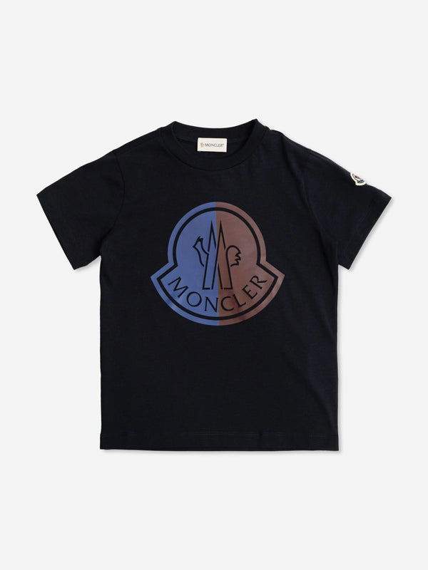 Moncler Enfant Boys Logo T-Shirt in Navy