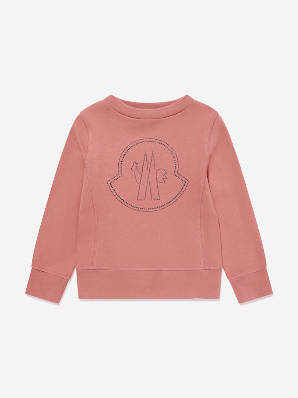 Moncler Enfant Girls Logo Sweatshirt in Pink