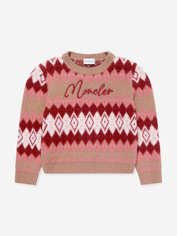 Moncler Enfant Girls Wool Knitted Jumper in Multicolour