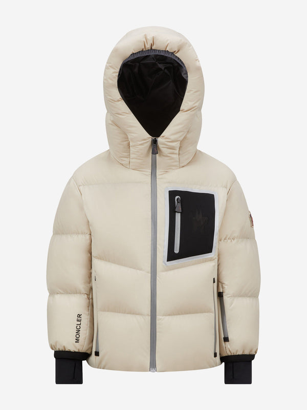 Moncler Enfant Boys Grenoble Down Padded Mandres Jacket in Beige