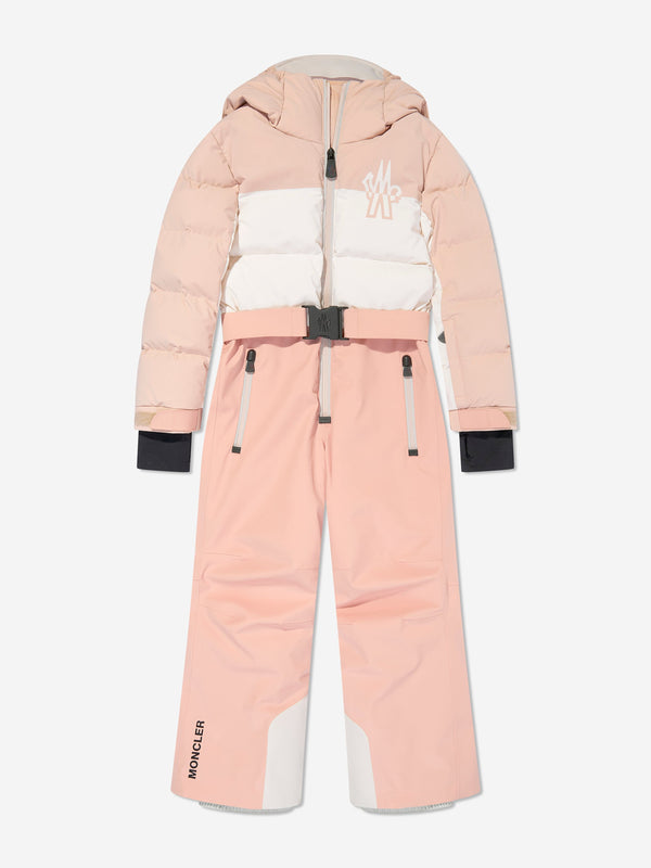 Moncler Enfant Girls Grenoble Down Padded Ski Suit in Pink