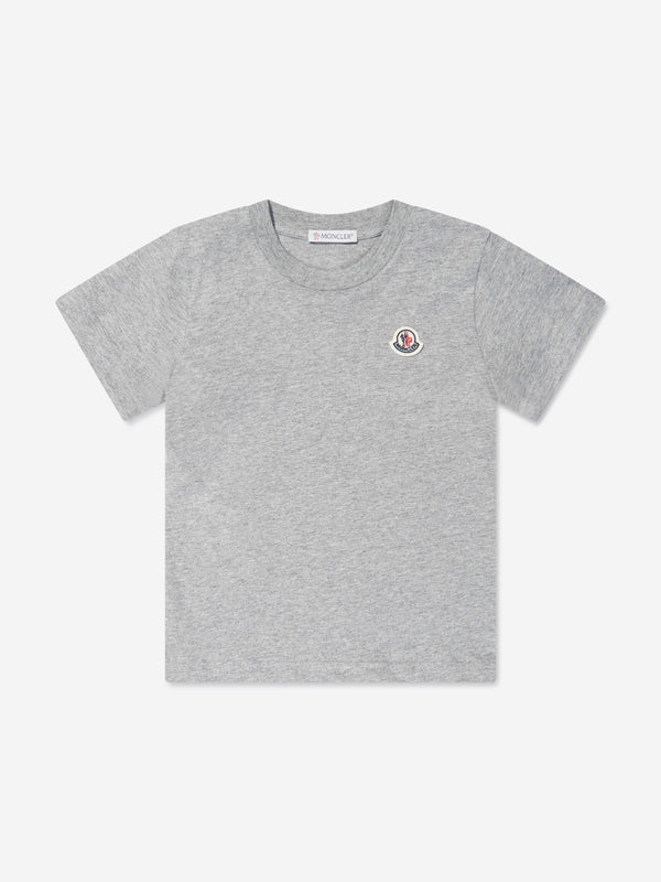 Moncler Enfant Kids Logo T-Shirt in Grey